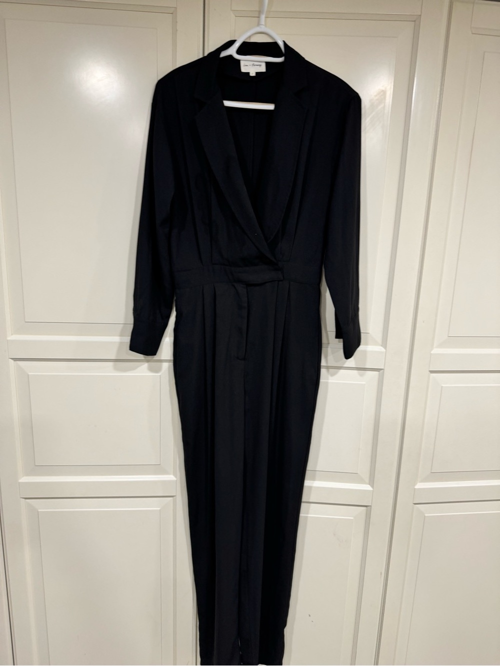 Classic Black Wrap Jumpsuit with Self-Tie Waist